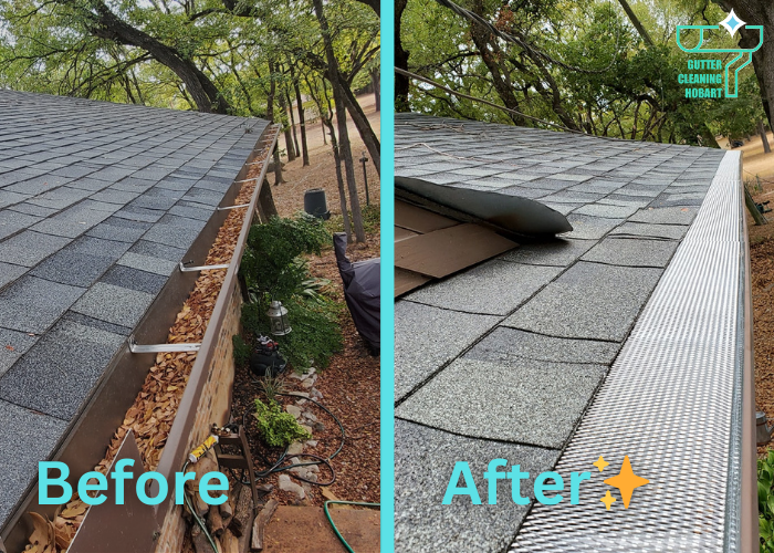 Before vs After gutter clean 3